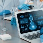 Doctors in a lab at the computer