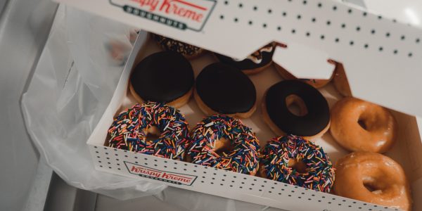 krispy kreme donuts in a box