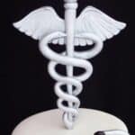 Photo from Bloomington Salvation Army illustrating the symbol of Medicare, the caduceus.