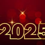 The numbers 2025 outlined on a stylized red background welcoming the great mental health pandemic of 2025.