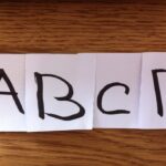 photograph of hand-drawn, capital letters A, B, C, D, which are the initials of the Adolescent Brain Cognitive Development (ABCD) Study.