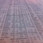 Stock price table from a newspaper.