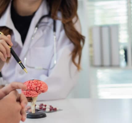 Photo of researchers targeting the medial habenula for addiction treatment.