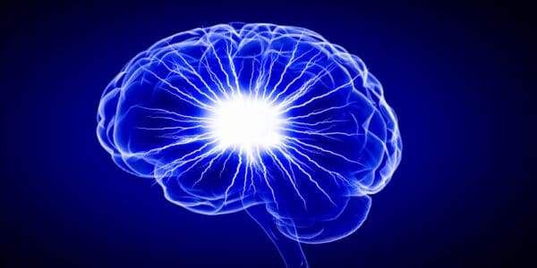 An artist's representation of Low-Intensity Focused Ultrasound Neuromodulation, also known as LIFU Neuromodulation.