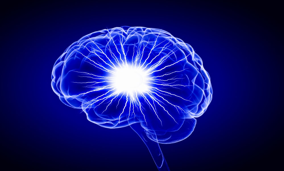 An artist's representation of Low-Intensity Focused Ultrasound Neuromodulation also known as LIFU Neuromodulation