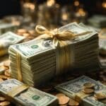 Piles of cash