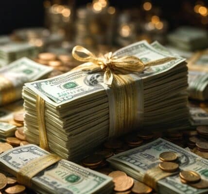Piles of cash
