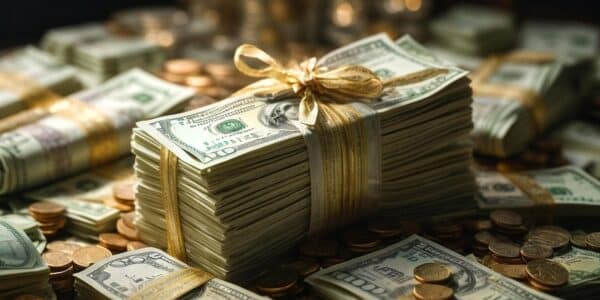 Piles of cash