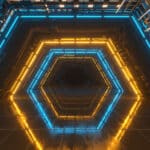 Futuristic colored hexagon is a metaphor for the HEXACO personality assessment.