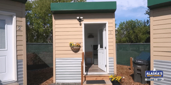 Photo of a micro unit tiny house similar to ones being built in Juneau, Alaska, for addiction treatment housing.