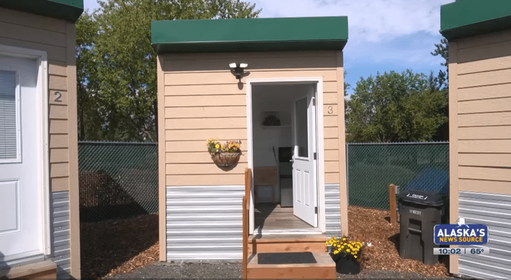 Photo of a micro unit tiny house similar to ones being built in Juneau, Alaska, for addiction treatment housing.