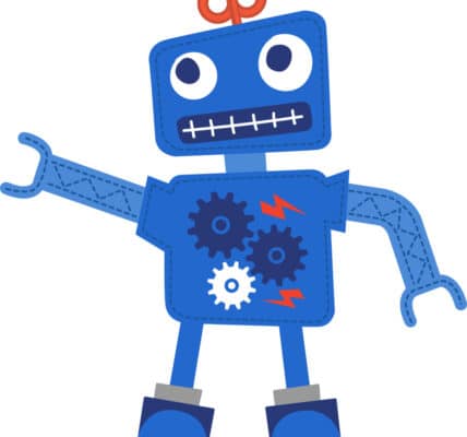 Robot illustration visualizing the ToughLovePro Addiction Recovery Chatbot.
