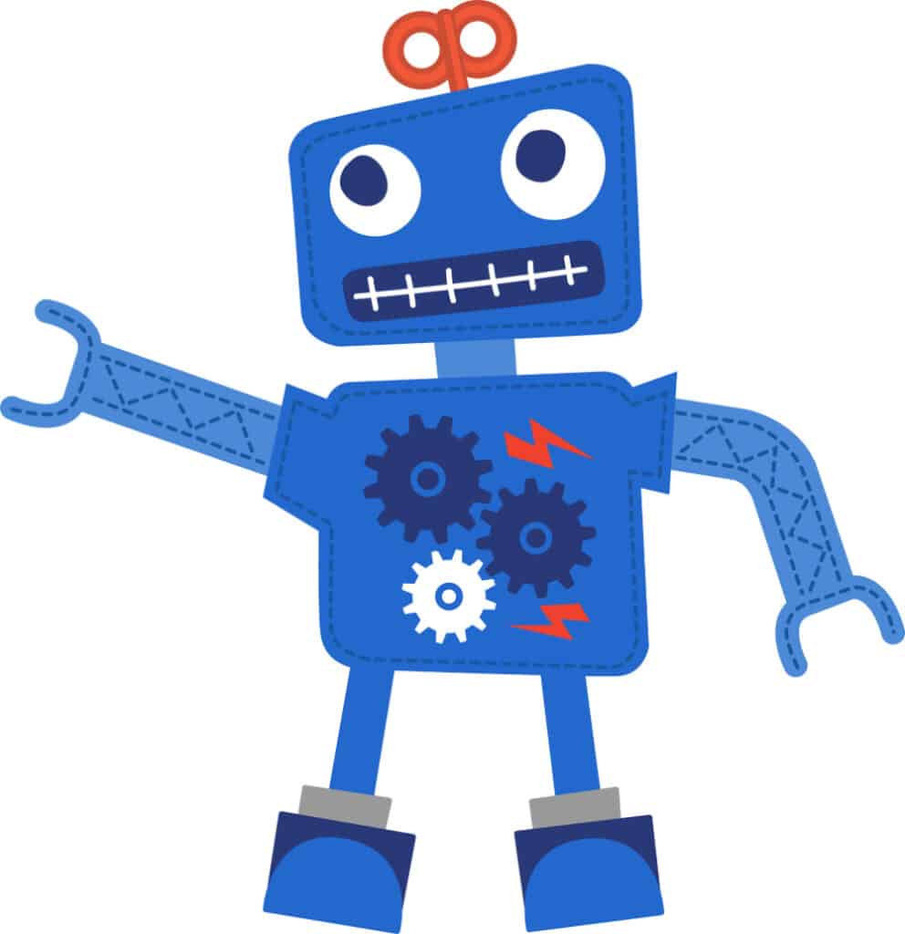 Robot illustration visualizing the ToughLovePro Addiction Recovery Chatbot.