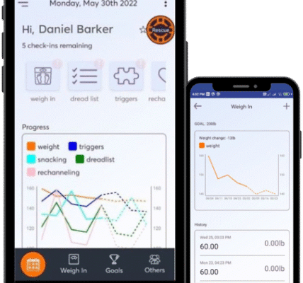 Screen capture from the BrainWeighve weight loss app.