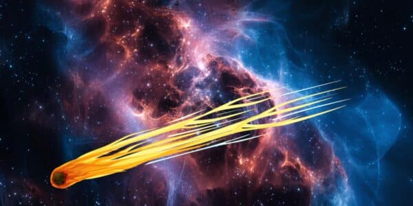 A comet in space