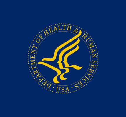 Logo of the US Department of Health and Human Serives.