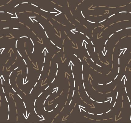 Geometric illustration showing flow patterns and pathways.