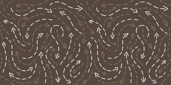 Geometric illustration showing flow patterns and pathways.