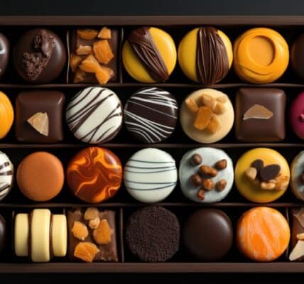 An image of a gift box of chocolate candy.