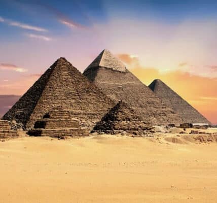 Photo of the pyramids of Egypt.