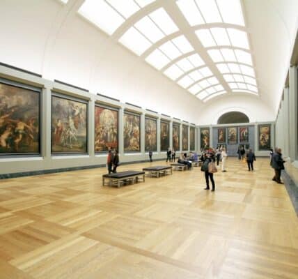 A large room in a museum.