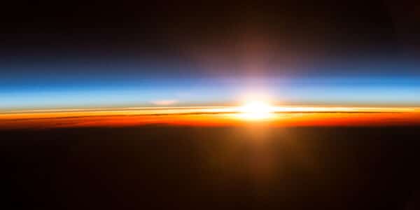 Photo of the sunrise on Earth taken from the International Space Station.