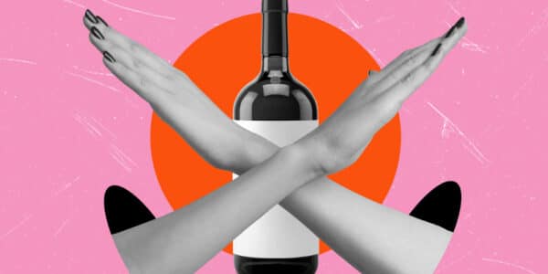 Contemporary art collage depicting prohibition of alcohol.