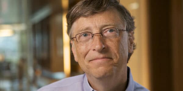 Close up photo of Microsoft co-founder, Bill Gates.