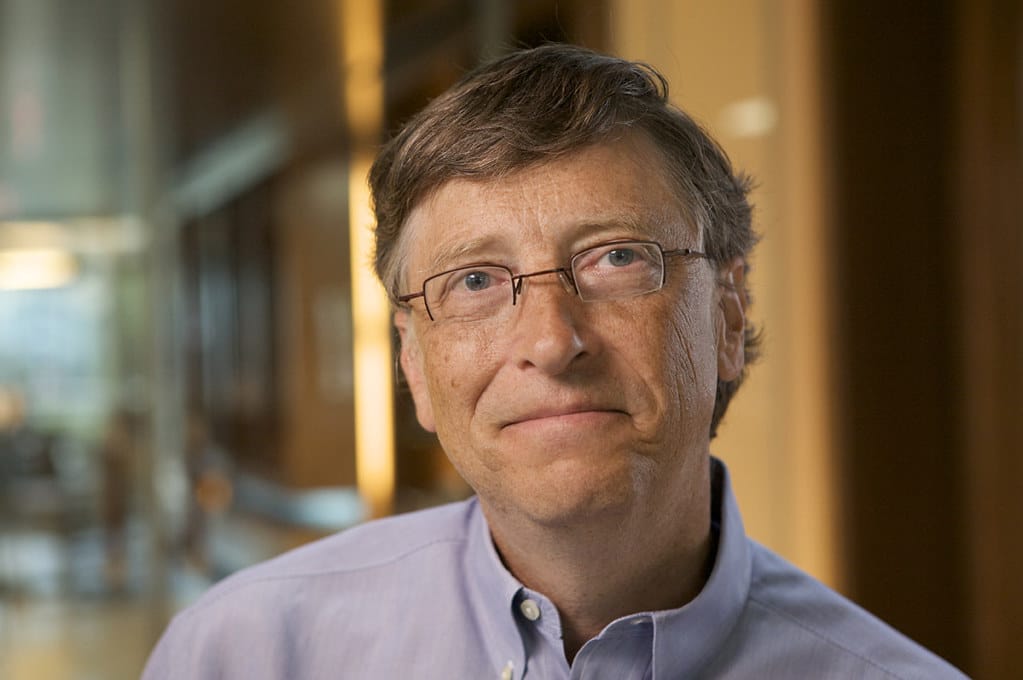 Close up photo of Microsoft co-founder, Bill Gates.