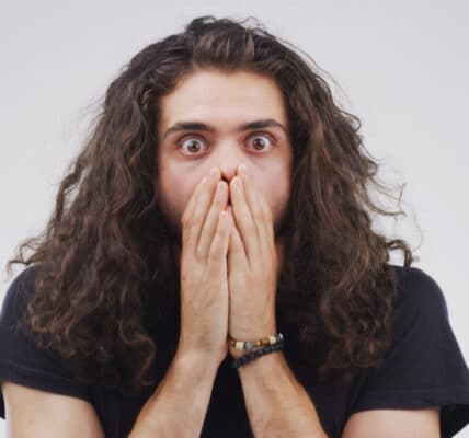 Image of a person expressing excess motivational energy or stress.
