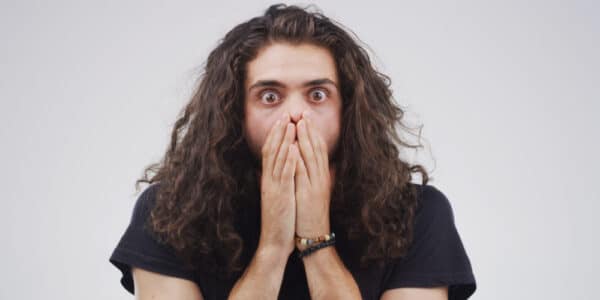 Image of a person expressing excess motivational energy or stress.