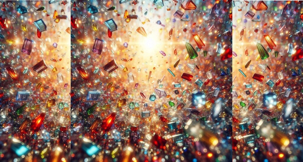 Multi-colorful shards of glass