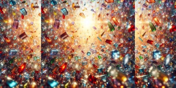 Multi-colorful shards of glass