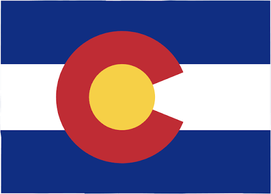 Image of Colorado State flag courtesy of Wikimedia Commons.